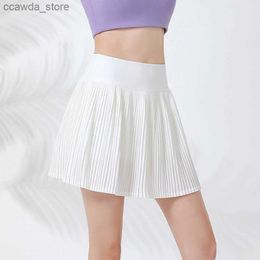 Skirts Women Tennis Pleated Skirts Sports Short Skorts Fake Two Piece Badminton Shorts Quick Dry Gym Fitness Running Skirts With Pocket Q231128