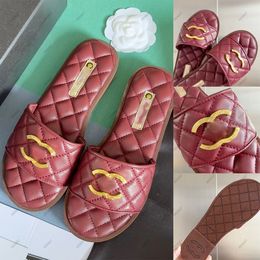 10A Designer Latest Girls Sandals Slippers Diamond Lattice Leather Casual Shoes Flats Four Colours Classic with Box and Dust Bag 35-40