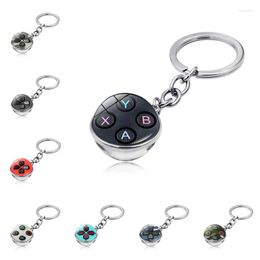 Keychains Product Accessories Game Controller Time Gem Metal Keychain Double-sided Glass Ball