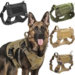 Belts Big Dog Harness Tactical Military K9 Medium Large Dog Harness Adjustable Training Vest German Shepherd Dogs Chest Harensses