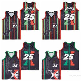 Film Basketball 25 Malcolm Jerseys 1992 X Power Movie College Black Team Colour HipHop Pure Cotton Embroidery And Stitched Breathable For Sport Fans HipHop Summer