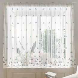 Curtain LISM Nordic Triangle Sheer Short Curtains For Living Room Bedroom Modern Voile Tulle Kitchen Half Window Treatments