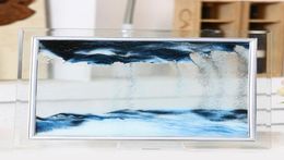5710 Zoll bewegliches Sandkunstbild, quadratisches Glas, 3D-Tiefseelandschaft in bewegter Darstellung, fließender Rahmen 2203188866261