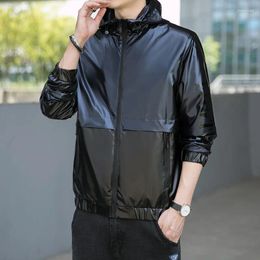 Men's Jackets 2024 Bomber For Men Shiny Long Sleeve Zipper Fashion Hoodies Coats Hip Hop Loose Night Club Stage Streetwear