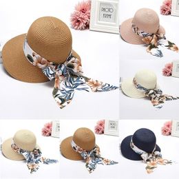 Wide Brim Hats 5 Colours Women Straw Hat Beach Foldable Sun Floppy Roll Up Protection Cap Upf 50 Simple Daily Summer In Stock