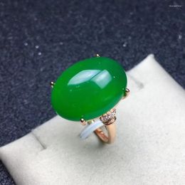 Cluster Rings KJJEAXCMY Fine Jewelry 925 Pure Silver Natural Green Jade Medulla Ring Inlay Decoration Wildflowers Simple Oval Shape