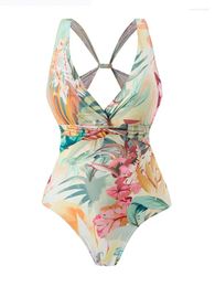 Women's Swimwear Fashion Printed Swimsuits Women 2023 High Waist Bikini Slim Swimsuit One Piece Backless Sexy Beach For Holidays