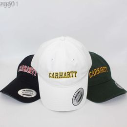 Designer Carhart cap Carharrt Soft Top Washed Cotton Fabric Embroidered Baseball Cap with Large Letters Mens and Womens Trendy Duckbill Cap Street Dance Hiphop Sun H