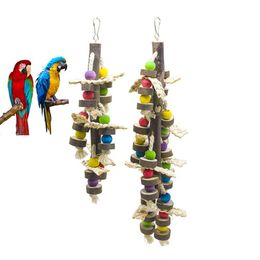 Toys Natural Wood Bird Chewing Toys Blocks Parrot Tearing Toys Best for Finch Budgie Parakeets Love Bird Parakeet Cage Accessories