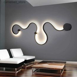 Wall Lamps Post Modern Wall Lamps Acrylic Bedroom Study Living Balcony Room Home Decor White Black Iron Body Sconce Led Lights Fixtures Q231127