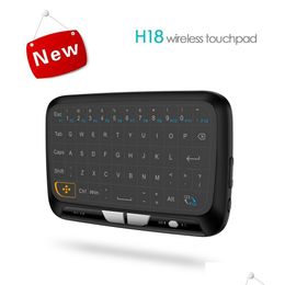 Keyboards Mini H18 Mtifunctional Wireless Keyboard 2.4 G Portable With Toucad Mouse For Windows Android Smart Tv Linux Drop Delivery C Dhamn