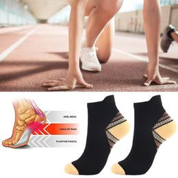 Sports Socks 1pair/pack Arch Support Nylon Low Cut Elastic Training Ankle Running Plantar Fasciitis Compression Cycling Athletic