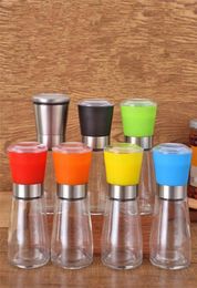 Multicolor Hand Crank Black Pepper Grinders Kitchenware Glass Grinder Shake Bottle Salt Container Seasoning Jar Mills WH00167245510
