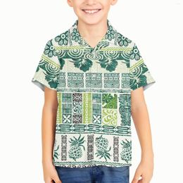 Men's Casual Shirts Polynesian Tribal Hawaiian Totem Tattoo Hawaii Prints Children Short-sleeved Boys Baby Multicolor