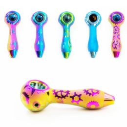 Cool Colourful More Pattern Thick Glass Pipes Portable Design Spoon Bowl Herb Tobacco Philtre Bong Handpipe Handmade Holder Oil Rigs Smoking Cigarette