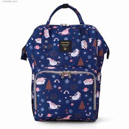 Diaper Bags Sunveno Multifunctional Diaper Bag Cartoon Mommy Bag Wide Opening Mommy Backpack Convenient Large Capacity Q231127