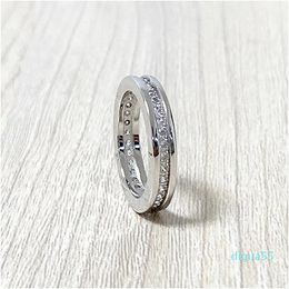 Diamonique Simulated Diamond Rings 18k White Gold Plated Wedding Band Size 6 7 8 Love Forever ring Accessories With Jewelry