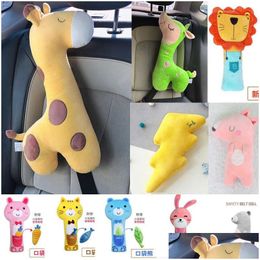 Safety Belts Accessories 1 Pc Car Giraffe Seat Belt Pillow Shoder Pads Neck Cartoon Throw Er Drop Delivery Mobiles Motorcycles Inte Dhol4