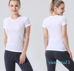 Align Women's Yoga Short Sleeve Solid Colour Nude Sports Shaping Waist Tight Fitness Loose Jogging High Quality