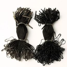 DIY Sewing Crafting 1000 pcs black hang tag string with black pear shaped safety pin 105cm good for hanging garment tags4535900