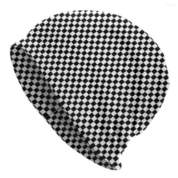 Berets Checkerboard Geometric Chequered Skullies Beanies Hats Hip Hop Unisex Ski Cap Warm Dual-use Bonnet Knitted Hat