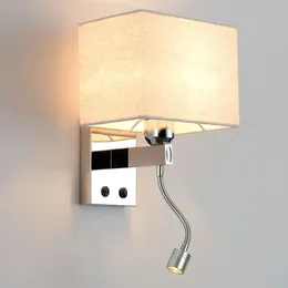 Wall Lamp Modern Simple Bedside Led Bedroom Reading Stainless Steel In El Guest Room