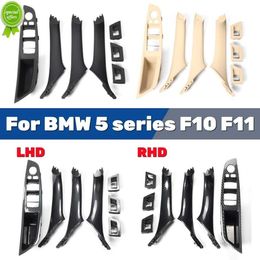 New Black Carbon Fibre LHD/RHD Car Interior Door Handle Fit For BMW 5 series F10 F11 520d 525d 530d 535i Inner Panel Pull Trim Cover