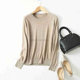 Women's Sweaters Women 85% Silk 15% Cashmere Round Neck everyday Long Sleeve Pullover Sweater Top Shirt JN541 zln231127