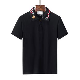 2023 Summer Luxury Brand Clothes DesignerItaly Polo Shirts Men Casual Polo Fashion Snake Bee Print Embroidery T Shirt High Street Mens Polos