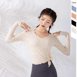 Active Shirts Women Yoga Clothes Long-Sleeved Tight-Fitting Sport Tops Fall/Winter Quick Dry Running Fitness Clothing Bottoming Shirt