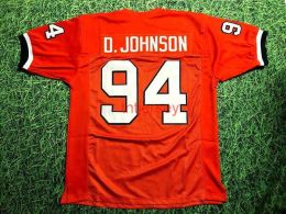 Cheap Mit Custom DWAYNE JOHNSON MIAMI HURRICANES JERSEY THE ROCK BALLERS OLM STITCHED Add Any Name Number High