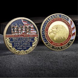 Arts and Crafts Collection of European and American handicrafts, gift souvenirs, Coloured painted metal commemorative coins