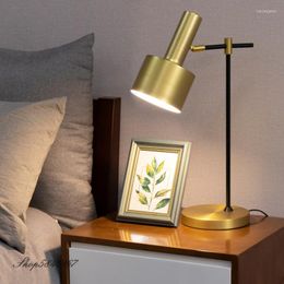 Table Lamps Nordic Gold Lamp Bed Rotatable Desk For Bedroom Beside Living Room Decoration Home Deco Makeup