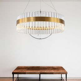 Pendant Lamps Modern Designer Round Crystal Chandelier Luxury Living Room Restaurant Bedroom Creative LED Lighting