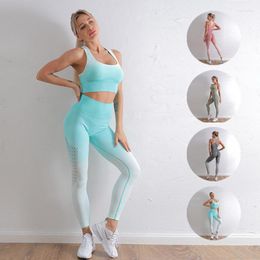 Active Sets 2/3Pcs Ombre Sportswear Women Yoga Gymnastic Suit Workout Clothing Sports Pants Set Seamless Athletic Wear Outfit Fitness