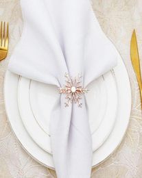 Napkin Rings Serviette Circle Solid Colour Clip Alloy Long Lasting Useful Xmas Metal Snowflake Holder Buckle9777125