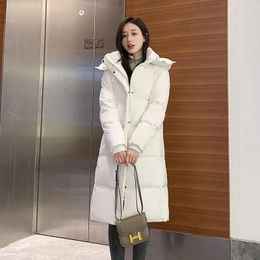 Women's Trench Coats Down Jacket Female 2023 Winter Straight Tube Thick Long White Duck Jackets Womens Elegant Fashion Casual Parkas Coat