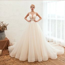 Vintage V Neck Lace Modest Wedding Dress With Sleeves Illusion Boho Floral Bridal Gowns Bohemian Vestido De Novia