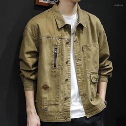 Men's Jackets Street Clothing Retro Denim Jacket Spring And Autumn 2023 Trendy Brand Work Clothes Large Top Tren