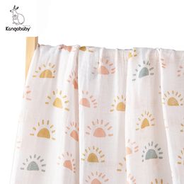 Blankets Swaddling Kangobaby #My Soft Life# All Season Muslin Swaddle Blanket born Bath Towel Multi Designs Functions Baby Wrap Infant Quilt 230426