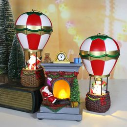 Garden Decorations Cabin Decoration Christmas Glowing Ornaments Resin LED Houses Kid Gifts Snowman Santa Claus Microlandscape Ornament 231124