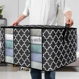 Storage Boxes Bins Foldable Comforter Bag Large Capacity Quilt Blanket Sorting With Handle Dustproof Clothing Closet storage Organizervaiduryd