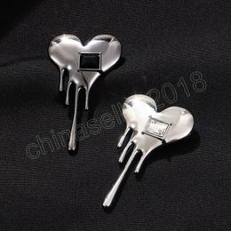 Trendy Heart Brooches Women Ladies Elegant Crystal Melting Heart Shape Brooches Pins Suit Collar Pins Party Jewellery Gifts
