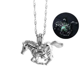 Pendant Necklaces Fashion Creative Luminous Horse Necklace Halloween Jewellery