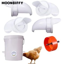 Supplies Chicken Automatic Feeder Poultry Pro Feeder Gravity Feed Kit Rain Proof for Ducks Hen Feeders Bucket Barrels Chicken Accessories
