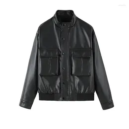 Men's Jackets Autumn And Winter Standing Collar Casual Trend Versatile Motorcycle Short Leather Jacket