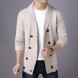 Men's Sweaters Spring Sweater Men Cardigan Slim Fit Casual Korean V-neck Double-breasted Men's Knit Winter Coats Mens Jacket