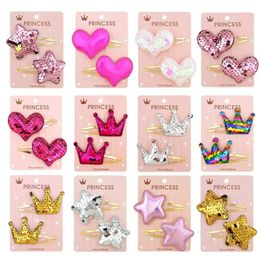 Gradient sequin five pointed star love hair clip cute baby girl hair clip