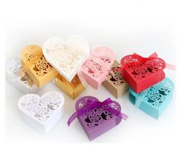 Gift Wrap 25/50/100pcs Gift Candy Favours Chocolate Favor Boxes With Ribbon Gift Box Packing Wedding Decoration Dragees Box Packaging 70% 231127