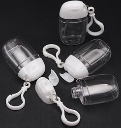 30ML Hand Sanitizer Bottle With Key Ring Hook Clear Transparent Plastic Refillable Containers Travel Bottlesa162441491